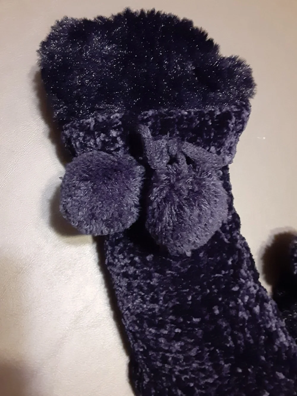 Fleece Lined Black Fuzzy Slipper Socks